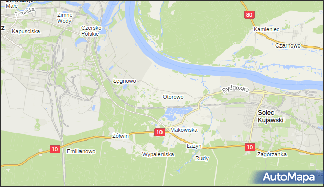 mapa Otorowo gmina Solec Kujawski, Otorowo gmina Solec Kujawski na mapie Targeo