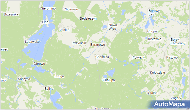 mapa Chośnica, Chośnica na mapie Targeo