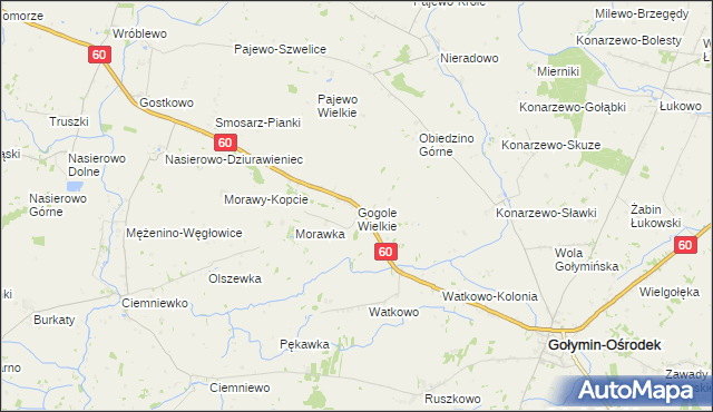 mapa Gogole Wielkie, Gogole Wielkie na mapie Targeo