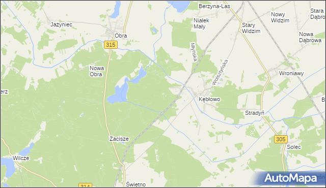 mapa Kębłowo Leśniczówka, Kębłowo Leśniczówka na mapie Targeo