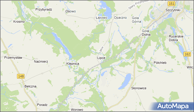 mapa Lipce gmina Świdwin, Lipce gmina Świdwin na mapie Targeo