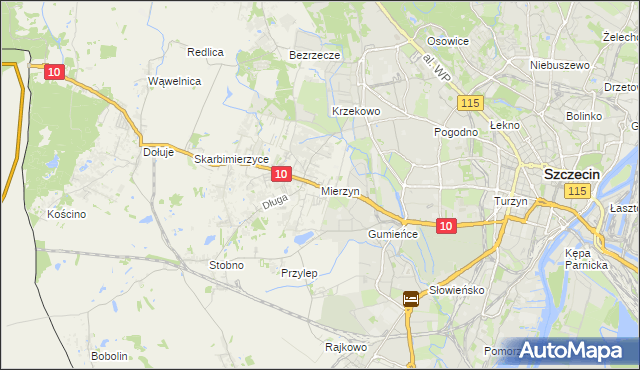 mapa Mierzyn gmina Dobra (Szczecińska), Mierzyn gmina Dobra (Szczecińska) na mapie Targeo