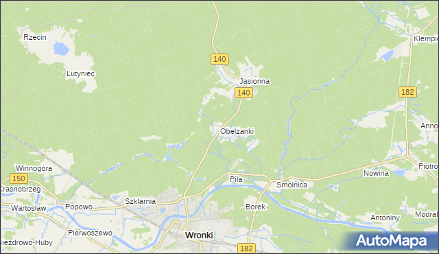 mapa Obelzanki, Obelzanki na mapie Targeo