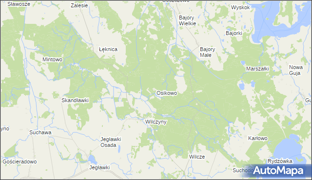 mapa Osikowo, Osikowo na mapie Targeo