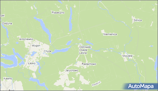 mapa Ostrowiec Osada Leśna, Ostrowiec Osada Leśna na mapie Targeo
