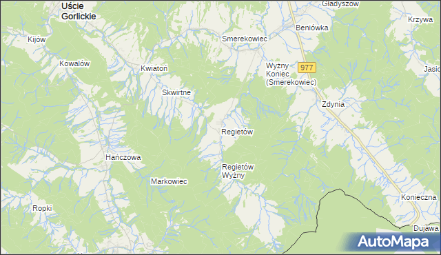 mapa Regietów, Regietów na mapie Targeo