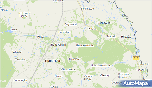 mapa Rudka-Kolonia, Rudka-Kolonia na mapie Targeo
