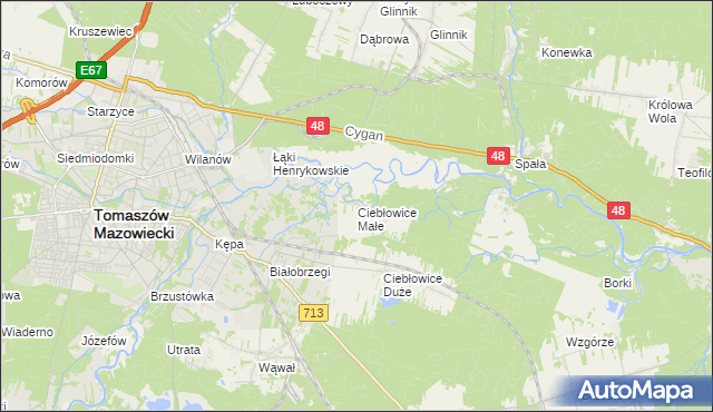 mapa Ciebłowice Małe, Ciebłowice Małe na mapie Targeo