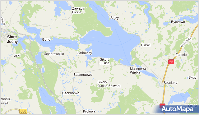 mapa Sikory Juskie, Sikory Juskie na mapie Targeo