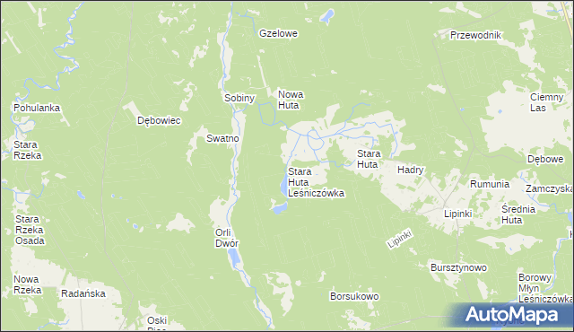 mapa Stara Huta Leśniczówka, Stara Huta Leśniczówka na mapie Targeo