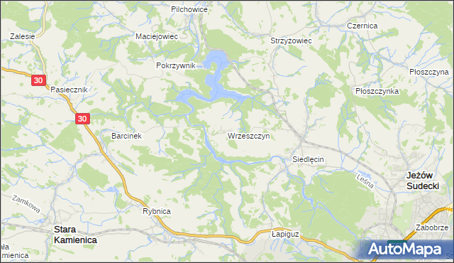 mapa Wrzeszczyn, Wrzeszczyn na mapie Targeo