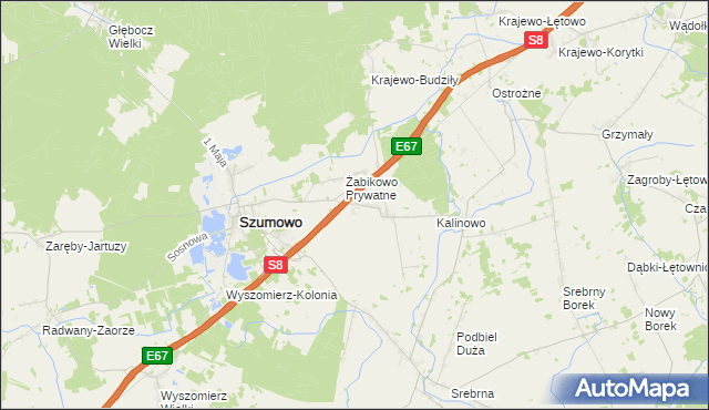 mapa Żabikowo Rządowe, Żabikowo Rządowe na mapie Targeo