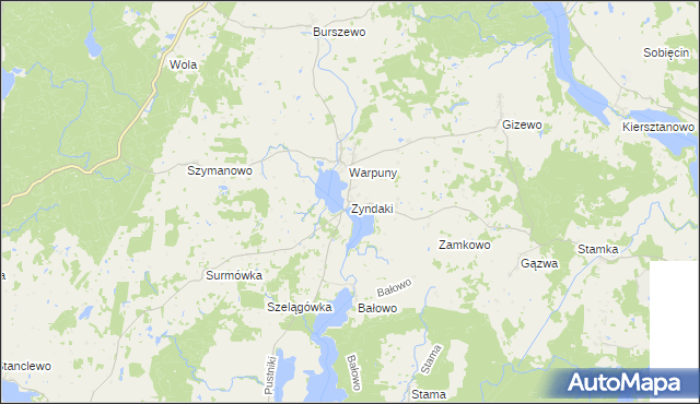 mapa Zyndaki, Zyndaki na mapie Targeo