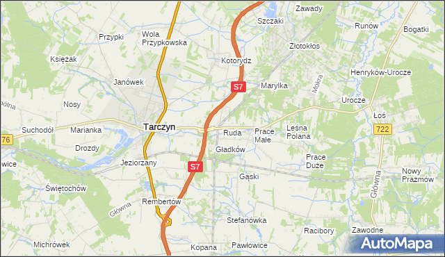mapa Ruda gmina Tarczyn, Ruda gmina Tarczyn na mapie Targeo