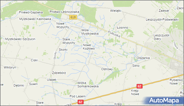 mapa Stare Kozłowo, Stare Kozłowo na mapie Targeo