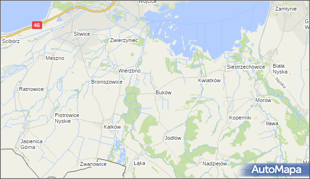 mapa Buków gmina Otmuchów, Buków gmina Otmuchów na mapie Targeo