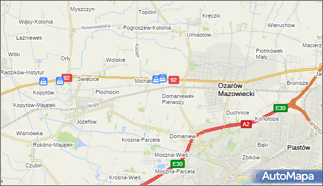 mapa Domaniewek Pierwszy, Domaniewek Pierwszy na mapie Targeo