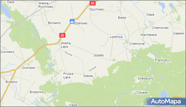 mapa Józefat gmina Kowalewo Pomorskie, Józefat gmina Kowalewo Pomorskie na mapie Targeo