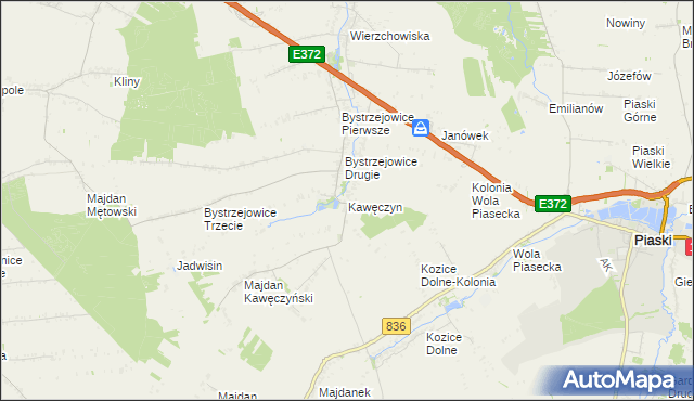 mapa Kawęczyn gmina Piaski, Kawęczyn gmina Piaski na mapie Targeo