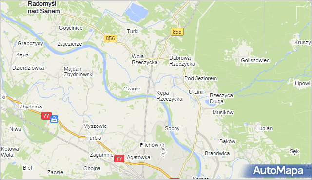 mapa Kępa Rzeczycka, Kępa Rzeczycka na mapie Targeo