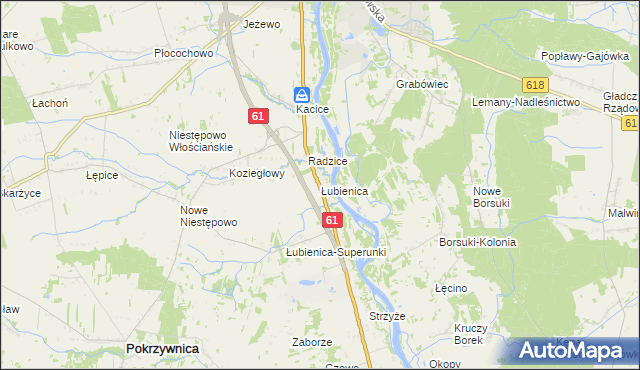 mapa Łubienica, Łubienica na mapie Targeo