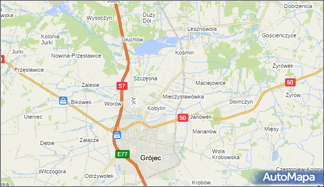 mapa Mieczysławówka, Mieczysławówka na mapie Targeo