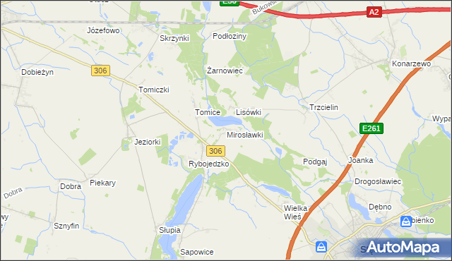 mapa Mirosławki, Mirosławki na mapie Targeo