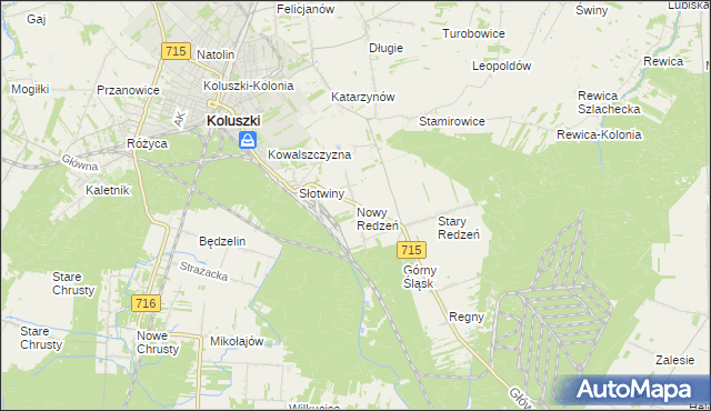 mapa Nowy Redzeń, Nowy Redzeń na mapie Targeo