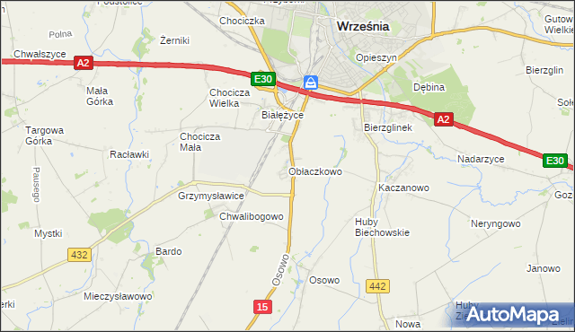 mapa Obłaczkowo, Obłaczkowo na mapie Targeo