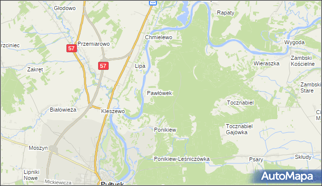 mapa Pawłówek-Gajówka, Pawłówek-Gajówka na mapie Targeo