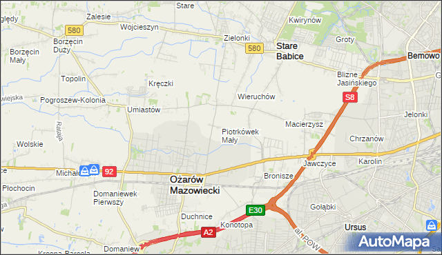 mapa Piotrkówek Mały, Piotrkówek Mały na mapie Targeo