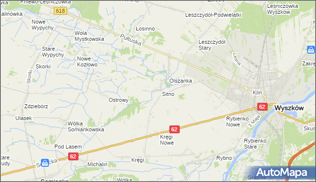 mapa Sitno gmina Wyszków, Sitno gmina Wyszków na mapie Targeo