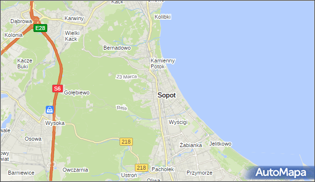 mapa Sopotu, Sopot na mapie Targeo