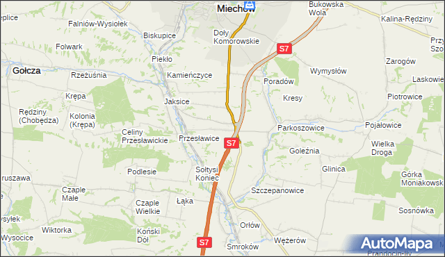 mapa Wielki Dół gmina Miechów, Wielki Dół gmina Miechów na mapie Targeo