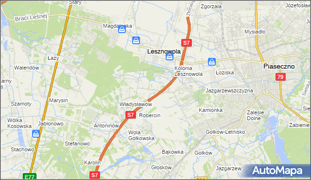 mapa Wilcza Góra gmina Lesznowola, Wilcza Góra gmina Lesznowola na mapie Targeo