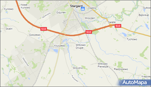 mapa Witkowo Drugie, Witkowo Drugie na mapie Targeo