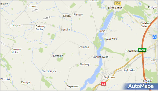 mapa Zemsko gmina Granowo, Zemsko gmina Granowo na mapie Targeo