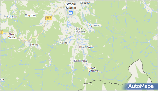 mapa Bolesławów gmina Stronie Śląskie, Bolesławów gmina Stronie Śląskie na mapie Targeo