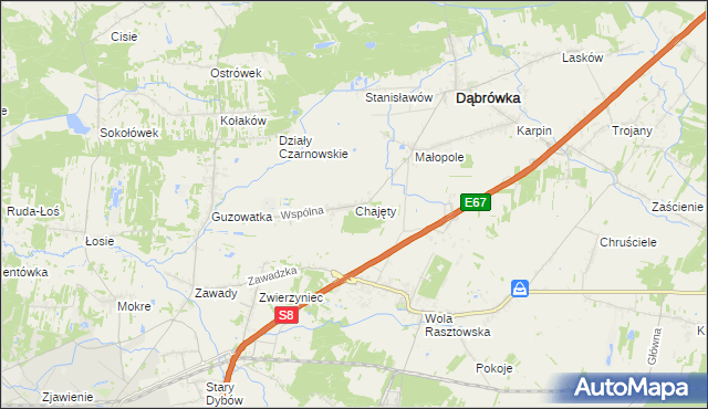 mapa Chajęty, Chajęty na mapie Targeo