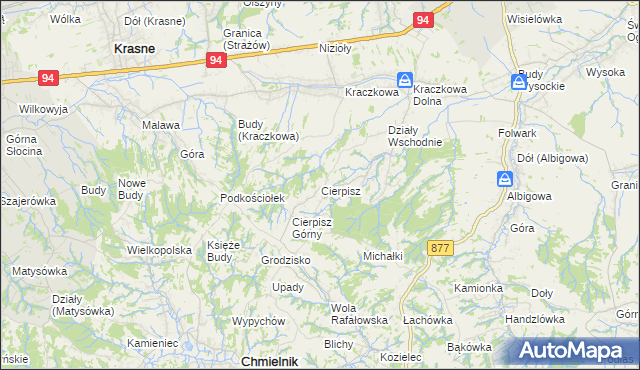 mapa Cierpisz gmina Łańcut, Cierpisz gmina Łańcut na mapie Targeo