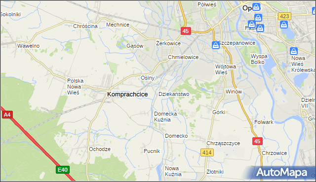 mapa Dziekaństwo, Dziekaństwo na mapie Targeo