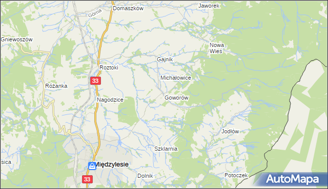 mapa Goworów, Goworów na mapie Targeo