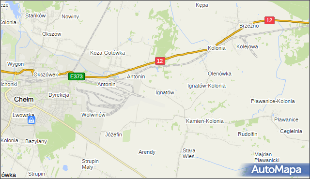 mapa Ignatów gmina Kamień, Ignatów gmina Kamień na mapie Targeo