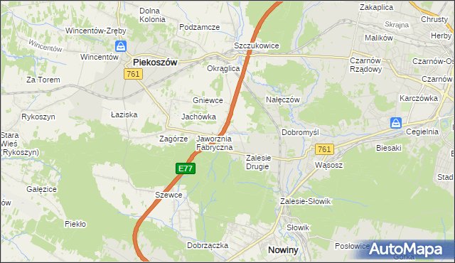 mapa Janów gmina Piekoszów, Janów gmina Piekoszów na mapie Targeo