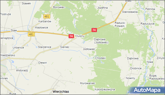 mapa Jodłowiec, Jodłowiec na mapie Targeo