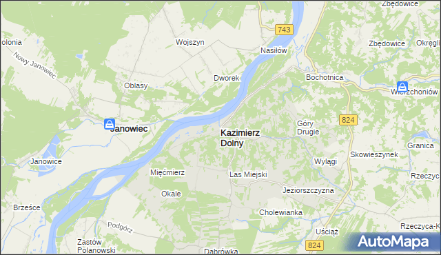 mapa Kazimierz Dolny, Kazimierz Dolny na mapie Targeo