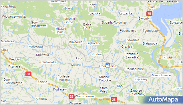 mapa Kłodne, Kłodne na mapie Targeo