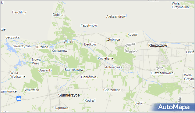 mapa Kocielizna, Kocielizna na mapie Targeo