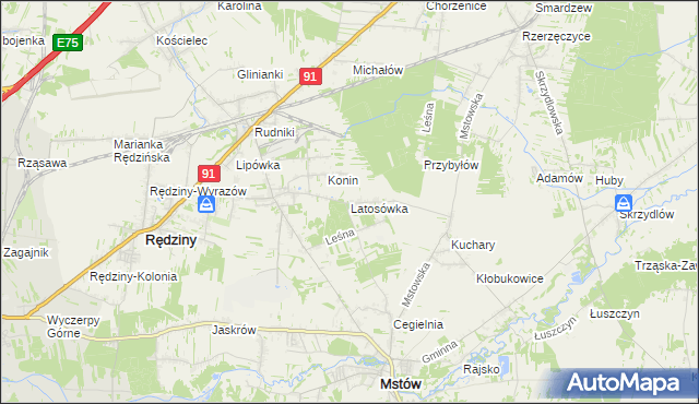 mapa Latosówka, Latosówka na mapie Targeo