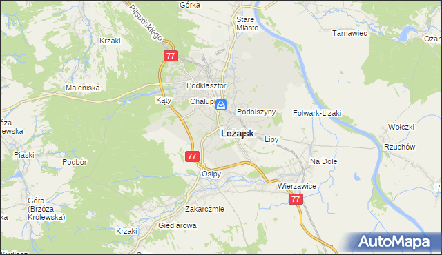 mapa Leżajsk, Leżajsk na mapie Targeo